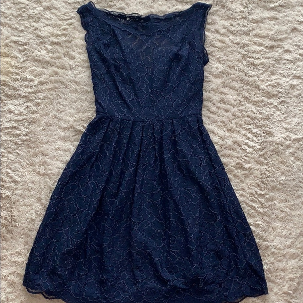 Watters Navy Lace Dress